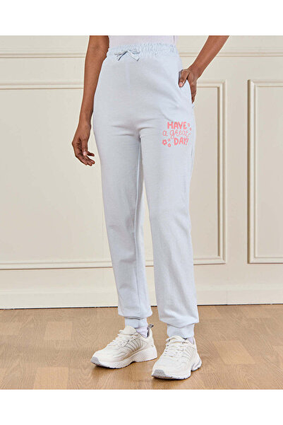 REDTAG Senior Girls Blue Printed Track Pants