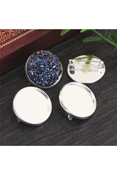 Choice 10 قطع فضية، مقاس داخلي 20 مم، بروش مطلي بالفضة والبرونز العتيق، بتصمي...