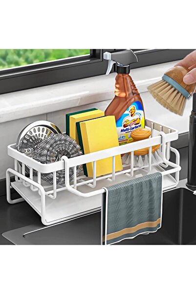 Arabest منظم حوض المطبخ وحامل الإسفنج، حامل إسفنج من الفولاذ المقاوم للصدأ