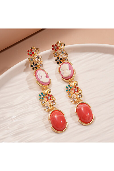 Choice Earrings Colorful Flowers Portrait Resin Bracelets Dedicate Palace Style Vintage Rhinestones Chokers