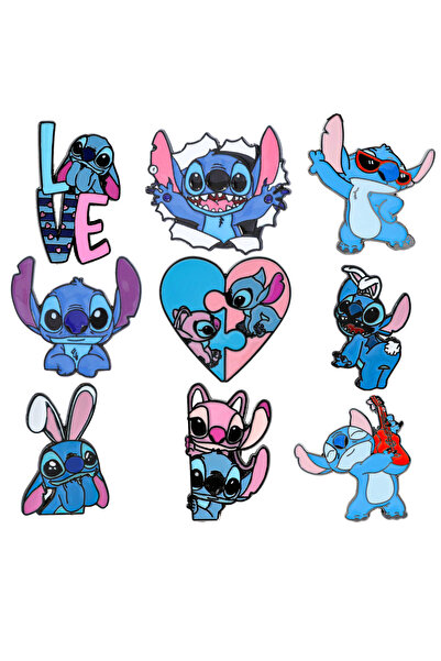 Choice 9 قطع من دبابيس بروش ساخرة على شكل شخصية ستيتش اللطيفة، دبوس مينا مميز...