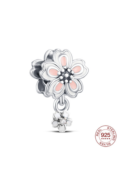 Choice NBC0653 خرزة مطلية بالفضة الإسترليني عيار 925، مجموعة زهر الكرز الوردي...