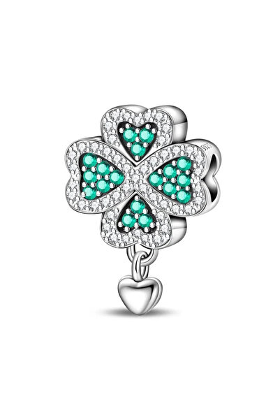 Choice قلادة متدلية على شكل زهرة البرسيم رباعي الأوراق من الفضة الإسترليني عي...