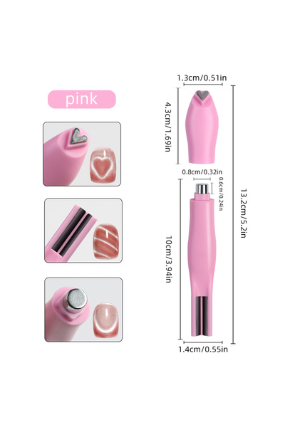 Choice قلم مغناطيسي متعدد الوظائف 6 في 1 باللون الوردي، على شكل نجمة خماسية ا...