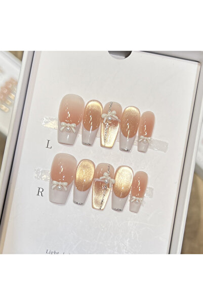 Choice مجموعة من 10 قطع من الأظافر الاصطناعية الوردية للنساء، أظافر صناعية من...