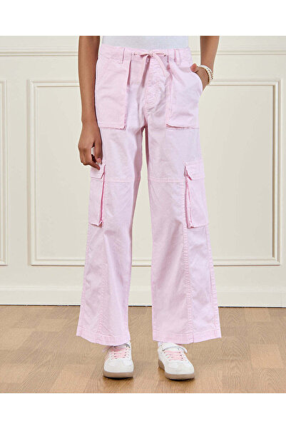 REDTAG Senior Girls Pink Poplin Trouser With Cargo Pocket