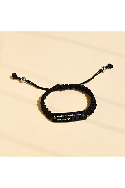 Choice 5 Handmade Black Stainless Steel Inspirational Woven Bracelets For Dad Mom Daughter Son Gifts