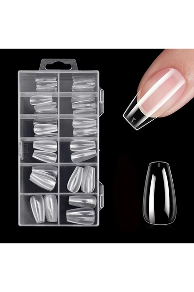 Choice Step Ladder 120 120-Piece Clear Nail Sticker Set, Including 12 Sizes S...