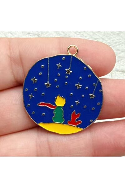 Miniso 10 قطع من مجوهرات شخصيات كرتونية مطلية بالمينا، لون أصفر فاتح، مصنوعة ...