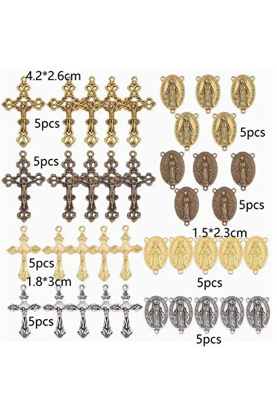 Choice Mix 40pcs 10/20Pcs/Lot 3-Hole Shiny Our Lady of Medal Rosary Connector...