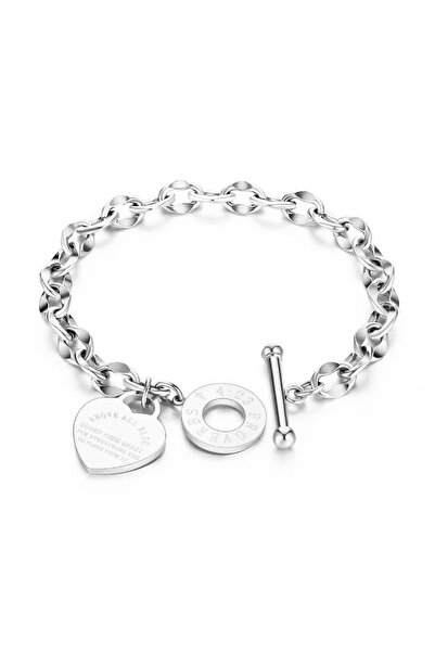 Choice سوار DG4102 الأكثر مبيعًا من التيتانيوم الصلب بتصميم قلب للنساء، لون ذ...