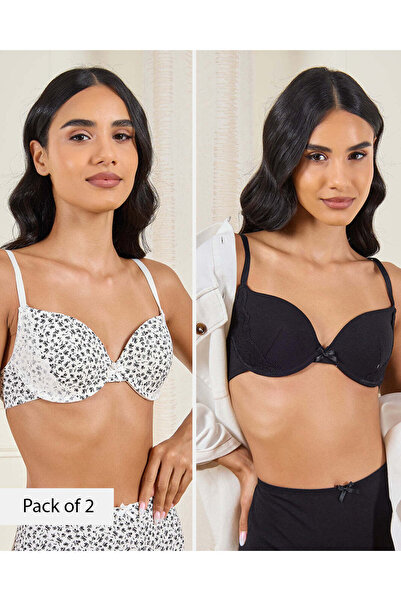 REDTAG حمالات صدر نسائية مطبوع وأخرى سادة (عبوة من 3 قطع)