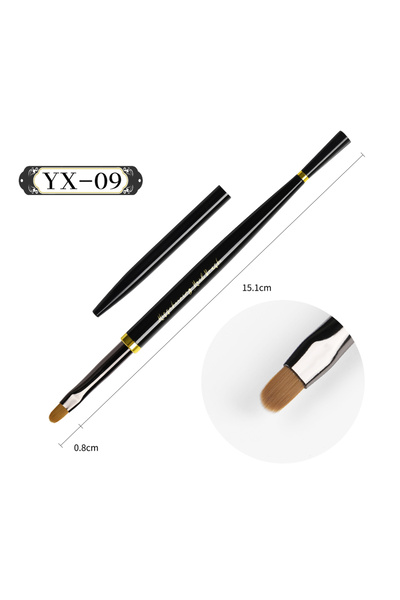 Choice فرشاة طلاء أظافر سوداء رقم 9، فرشاة جل للمانيكير، قلم تمديد جل الأكريل...