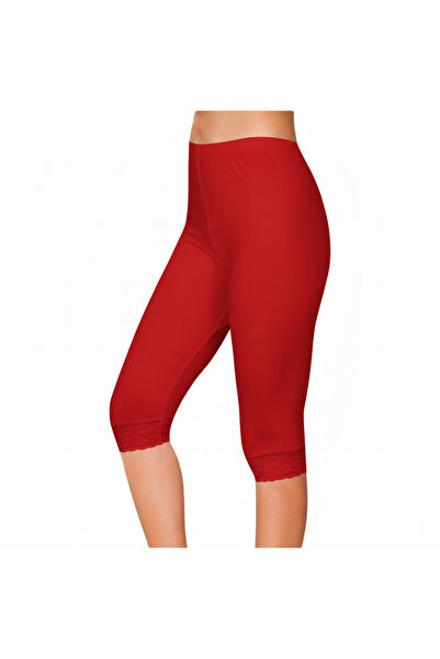 Lonca Tekstil Lace Detailed Short Women's Leggings