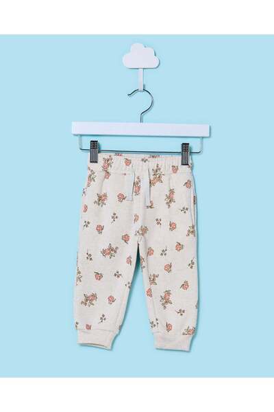 REDTAG Infant Girls Ivory Printed Track Pants