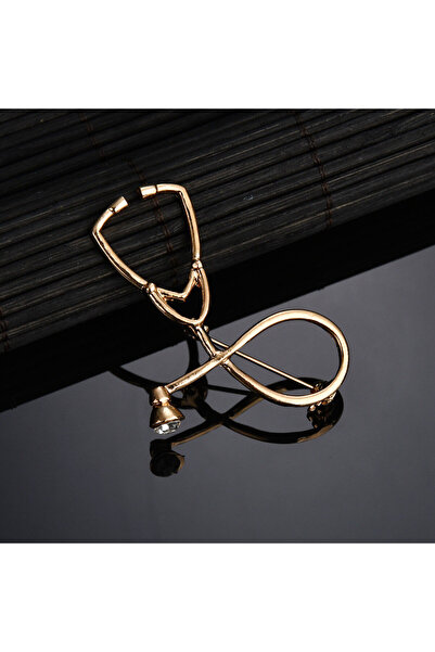 Choice بروش ذهبي عالي الجودة بلونين، بروش سماعة طبيب/ممرضة، مجوهرات طبية، دبوس مطلي بالمينا، قماش جينز