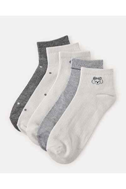 REDTAG جوارب نسائية متنوعة بطول الكاحل (5 أزواج)