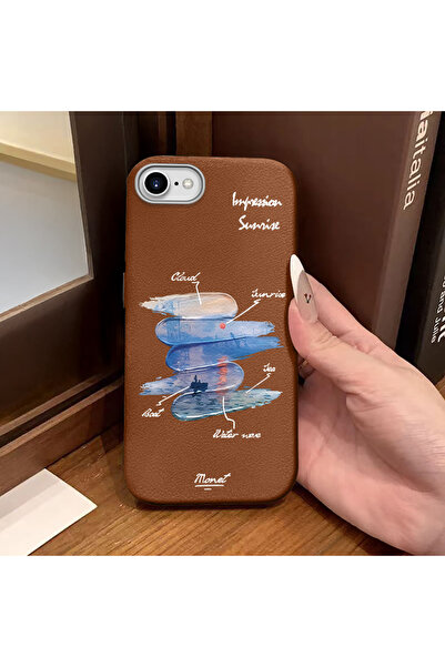 ucuc iPhone 7/8/Se 2020 2022 Compatible Brown Leather Textured Silicone Prote...