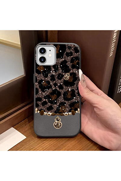 ucuc iPhone 12/12 Pro Compatible Gray Leather Textured Silicone Protects Came...