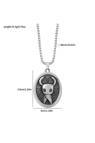 Miniso قلادة XL3457 بتصميم كلاسيكي مستوحى من لعبة Hollow Knight، تحمل صورة سيلكسونغ هورنت، هدية مثالية لمحبي الألعاب.
