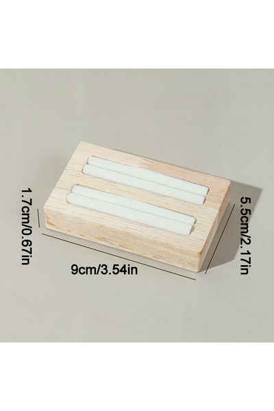 Choice Beige 1-piece elegant wooden double-slot ring display stand, jewelry s...