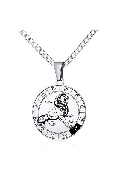 Choice قلادة برج الأسد من الفولاذ المقاوم للصدأ، تضم 12 رمزًا فلكيًا، مناسبة ...
