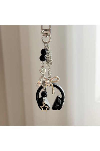 Choice black Korean popular ins wind music earphone bag solid color versatile...