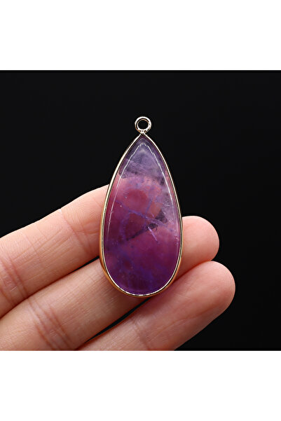 Choice قلادات من حجر الجمشت الطبيعي على شكل قطرة ماء، مصنوعة من حجر اللابرادو...