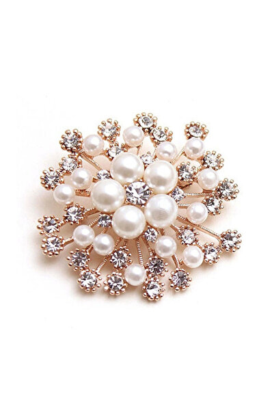 Choice بروش دائري جديد من اللؤلؤ وأحجار الراين، مصنوع من سبيكة ذهبية اللون، مناسب للملابس النسائية الأنيقة والشالات والأوشحة.