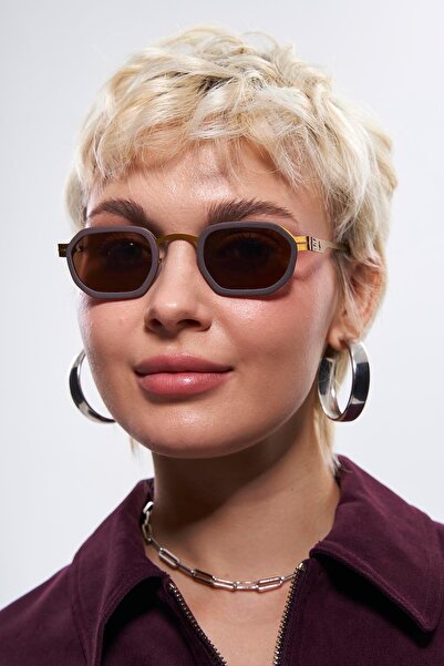 Bilge Karga Isven Antique Gold Brown Sunglasses