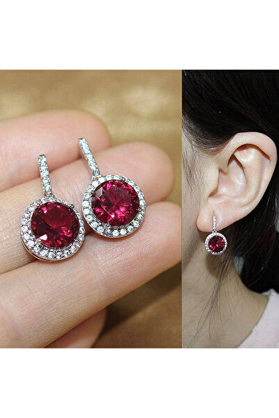 Choice E2681 Huitan Colored Round Cubic Zirconia Dangle Earrings for Women Bl...