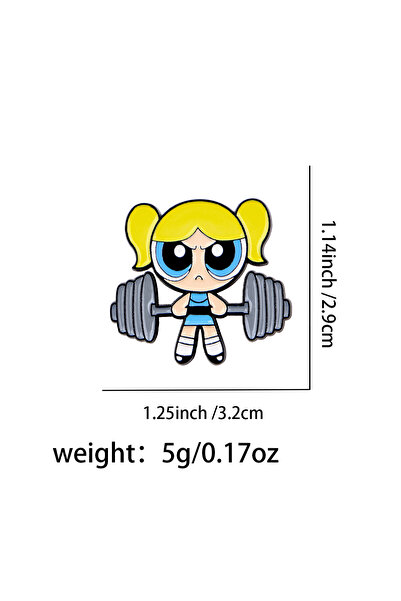 Miniso 6 دبابيس مينا كرتونية على شكل فتيات قويات كاواي، دبابيس للصدر والحقائب...