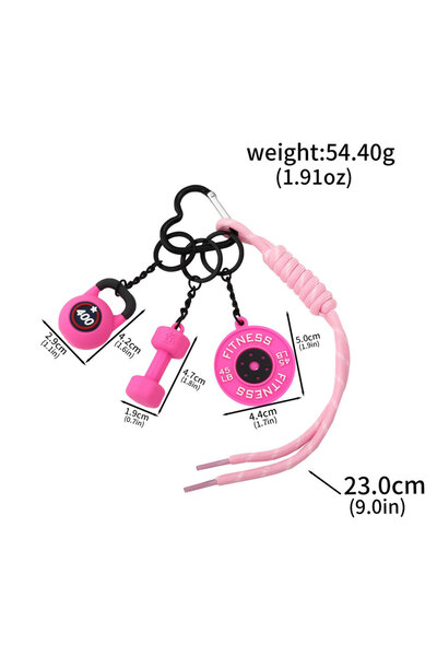Miniso BG00135-02 Colorful Fitness Keychain Mini Dumbbell Kettlebell Barbell ...