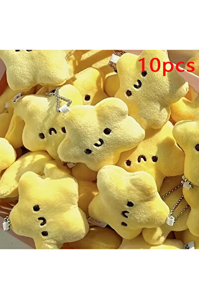 Choice 10pcs 5pcs Healing Cute Smiling Star Plush Keychain Mini Plush Pendant...