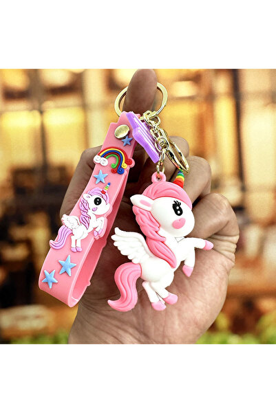 Choice 4 Dreamy Cartoon Rainbow Horse Unicorn Keychain