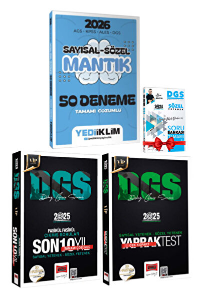 Yediiklim Yayınları 2026 DGS Sayısal-Sözel Mantık Deneme+Fasikül Fasikül Son ...