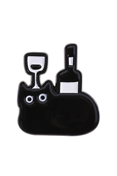 Choice دبوس مينا على شكل قطة سوداء كبيرة العيون بتصميم كرتوني، نمط 3، قطة صغي...