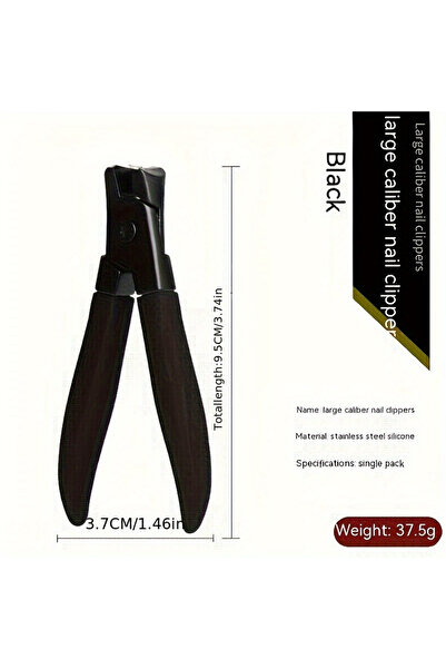 Choice Black Large Opening Nail Clipper for Thick Hard Toenails,Ergonomic Blue Handle,25°Beveled Blade,Dura