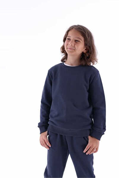 Ozmoz By Mukadder Özden Organic Navy Blue Winter Boys' Sweatshirt
