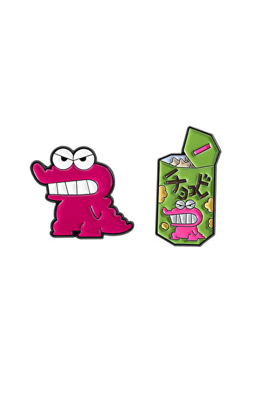 Choice AN082 دبابيس مينا لشارة أنمي يابانية كوميدية، شخصية تمساح غاضب وردية ا...