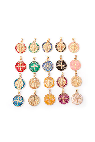 Choice مجموعة من 12 قطعة من ميداليات القديس بنديكت المصنوعة من سبيكة متعددة ا...