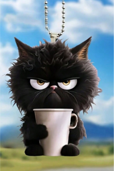 Choice Coffee Black Cat Funny Black Cat Key Chain Multifunction Charm Cute Ca...