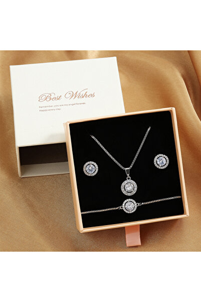 Choice White with box ZAKOL 3 Pcs Jewelry Set Gift For Women Shiny AAA Cubic ...