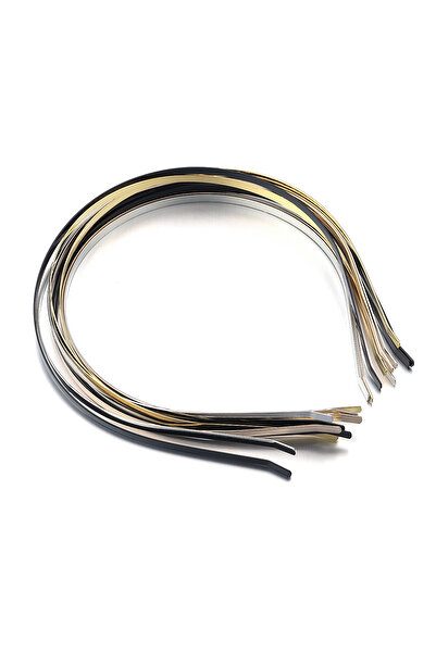 Choice مجموعة متنوعة من 10 قطع/عبوة، 4 مم، طوق رأس معدني أنيق، لون ذهبي، طوق ...