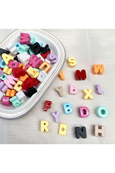 Choice1 100 قطعة من خرز حروف أكريليك عشوائية مختلطة مقاس 20 مم بفتحة كبيرة، خ...