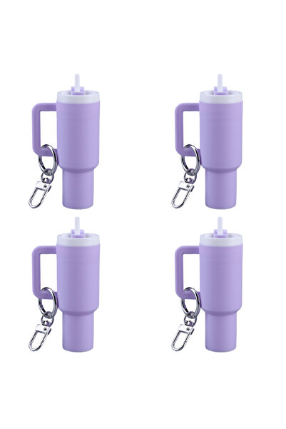 Choice Purple 4pcs 6-1pcs Creative Mini Cup Keychain Pendant Chapstick Holder...