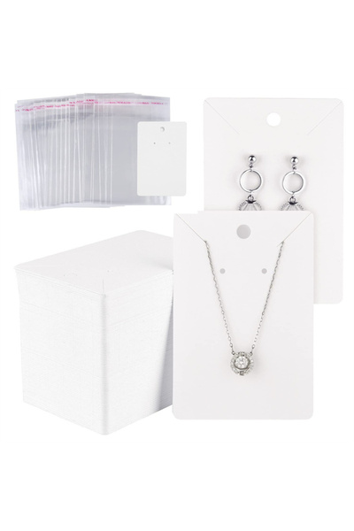 Choice 50 بطاقة، 50 كيس، أبيض، 50 قطعة، 6×9 سم، بطاقة تغليف فارغة لعرض المجوه...