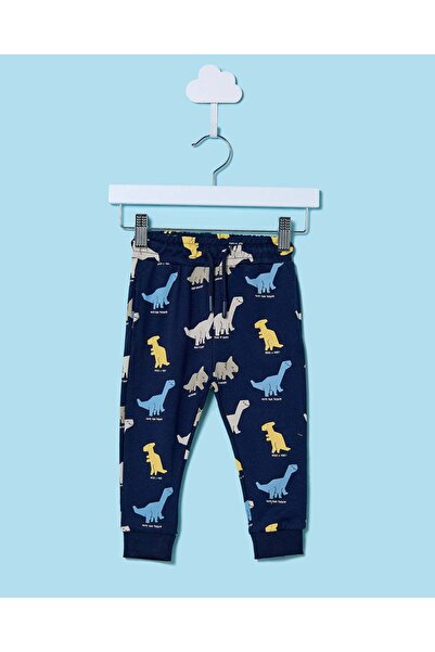 REDTAG بنطلون رياضي للأطفال الرضع من الأولاد باللون الكحلي بنقشة ديناصورات