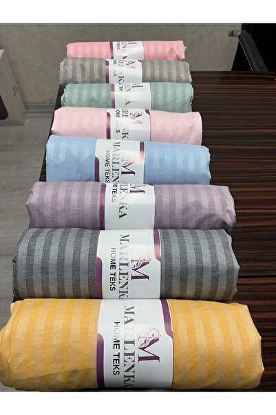Marlenka Home Tex Striped Cotton Satin Fitted Bed Sheet Set
