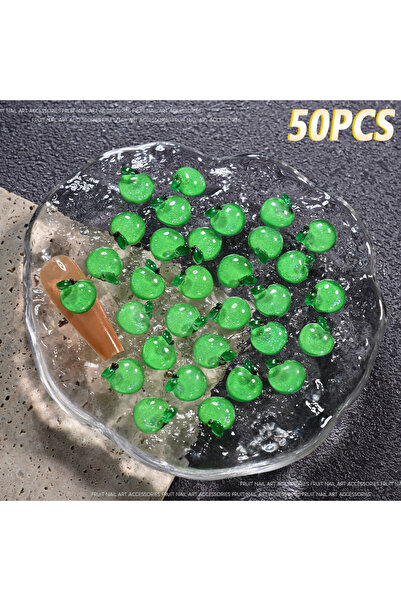 Choice apple-50pcs 50Pcs 3D Summer Fruits Nail Charms Mini Resin Watermelon/C...